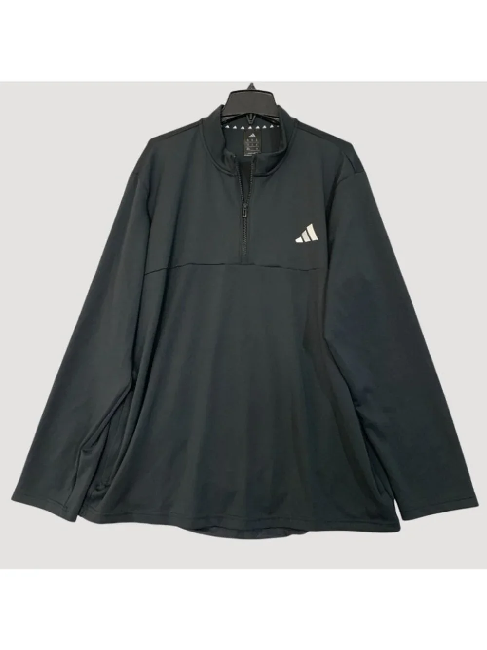Adidas Men's XL Black Quarter-Zip Pullover Long Sleeve Activewear Sweatshirt